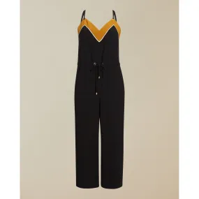 Women Darvva-Slip Style Contrast Side Jumpsuit - Black
