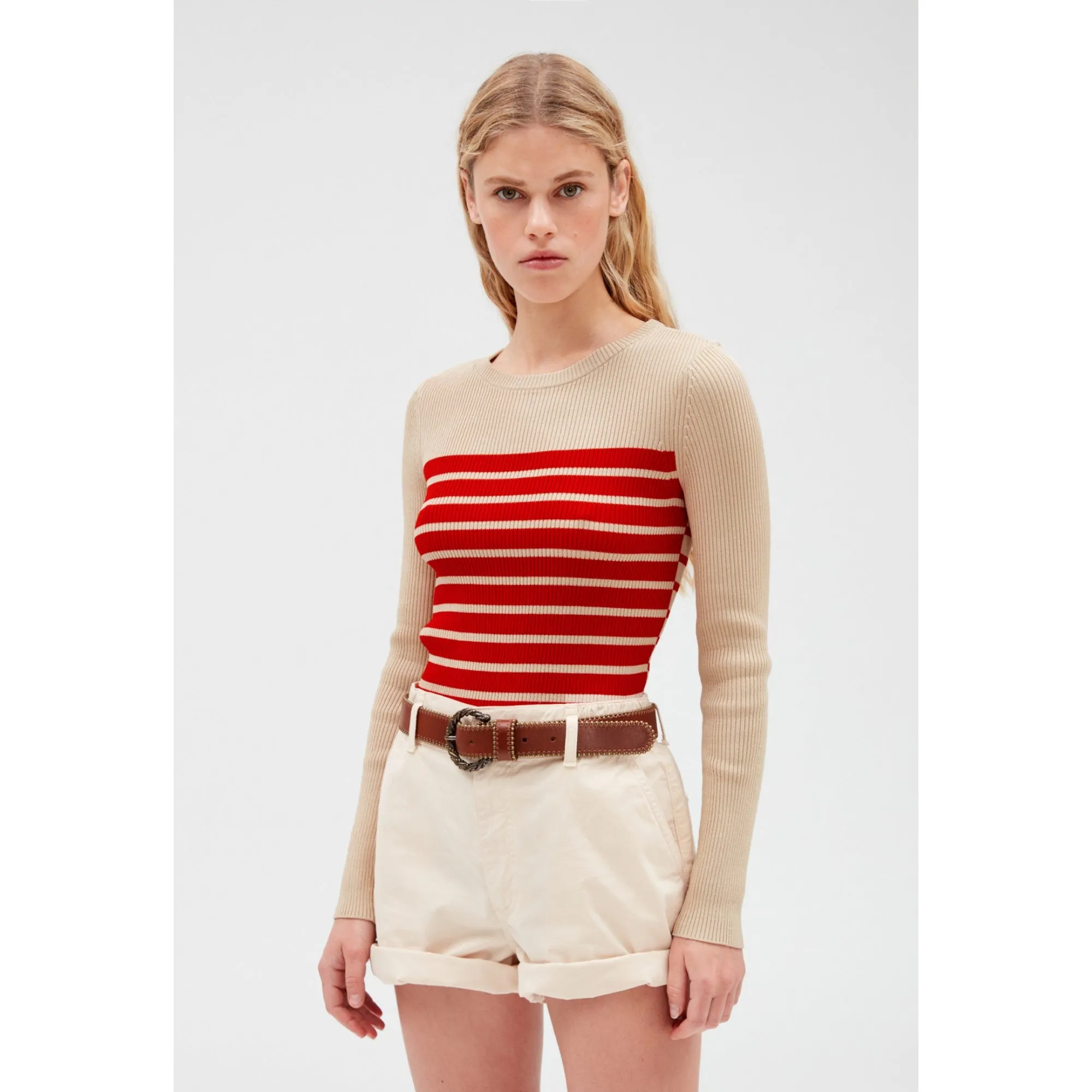 Women Striped Jumper - Dual-Color