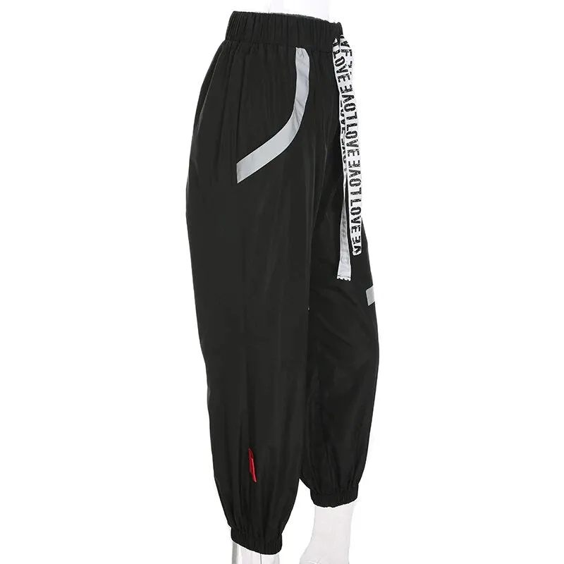 Women's Autumn High-Waist Striped Patchwork Fitness Pants