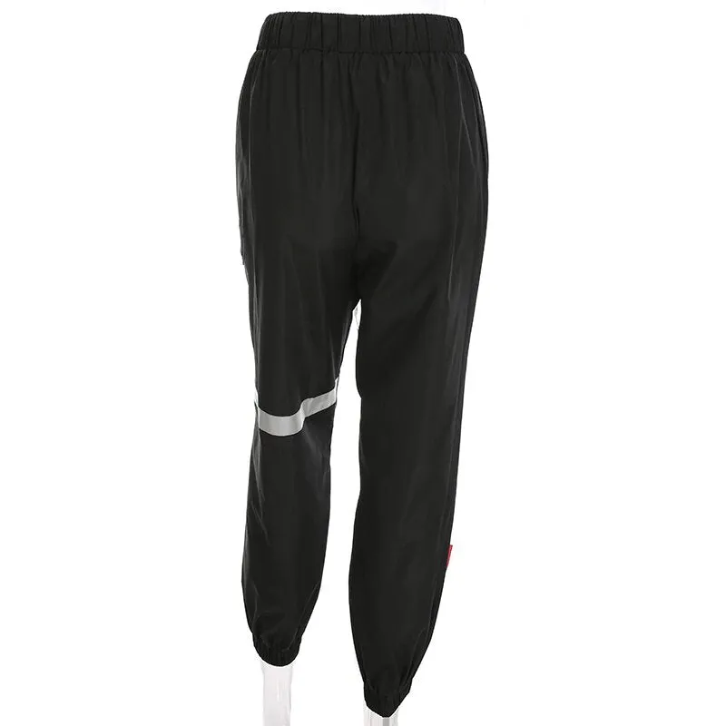 Women's Autumn High-Waist Striped Patchwork Fitness Pants