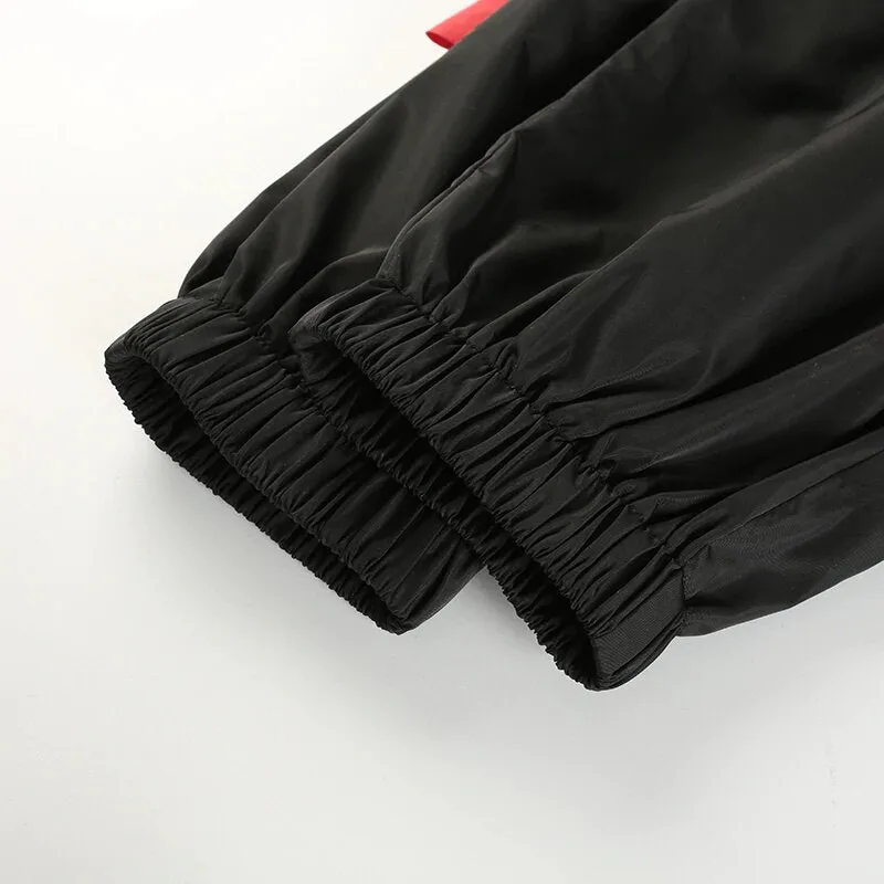 Women's Autumn High-Waist Striped Patchwork Fitness Pants