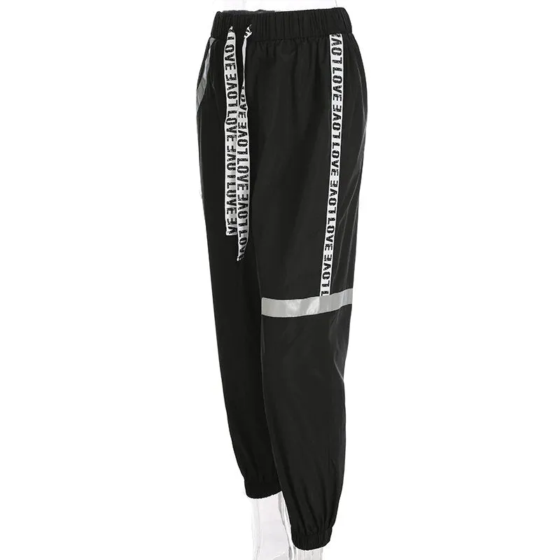 Women's Autumn High-Waist Striped Patchwork Fitness Pants