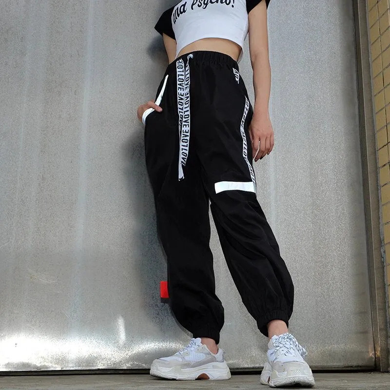 Women's Autumn High-Waist Striped Patchwork Fitness Pants