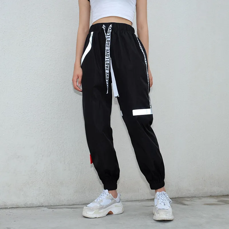 Women's Autumn High-Waist Striped Patchwork Fitness Pants