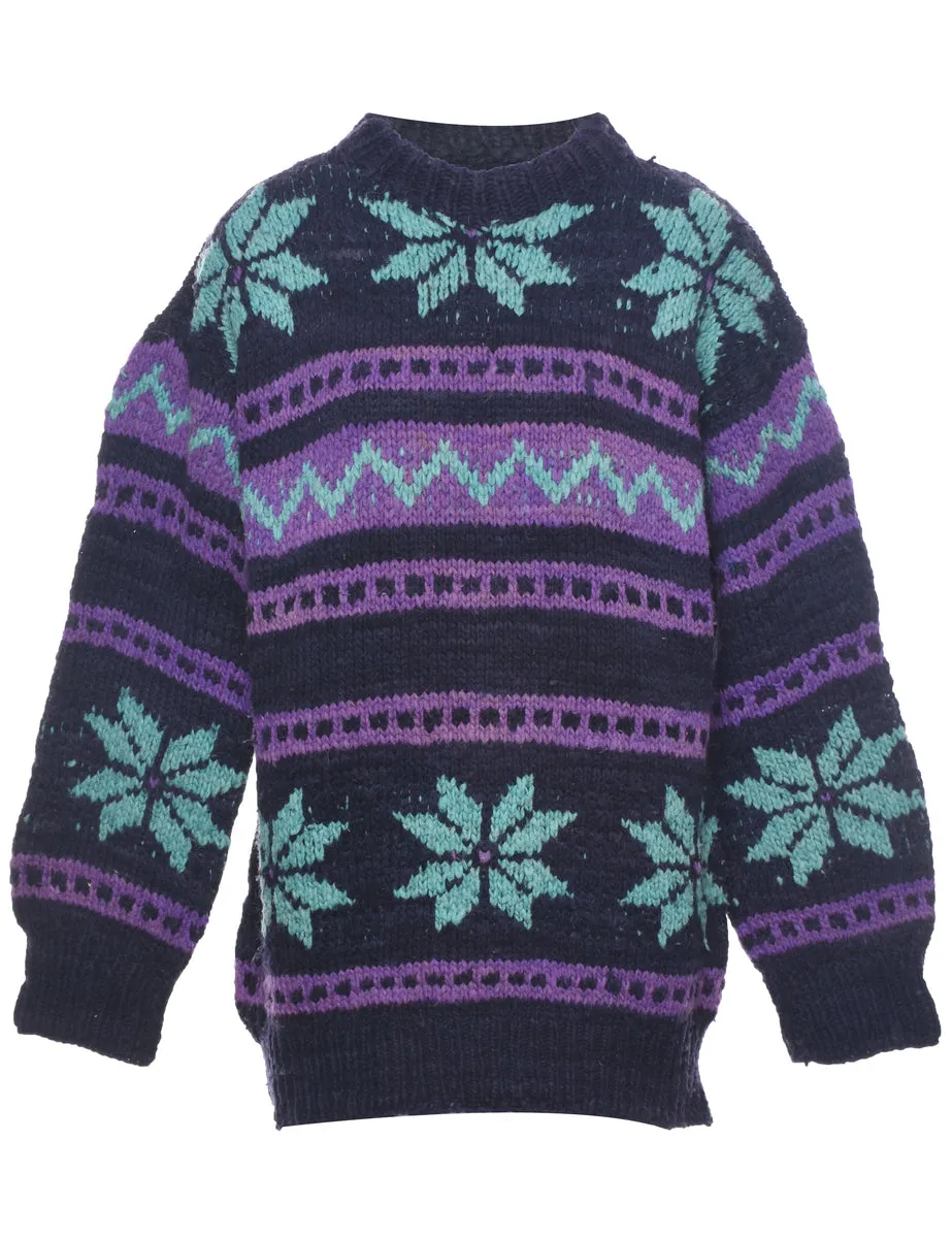 Wool Nordic Jumper - L