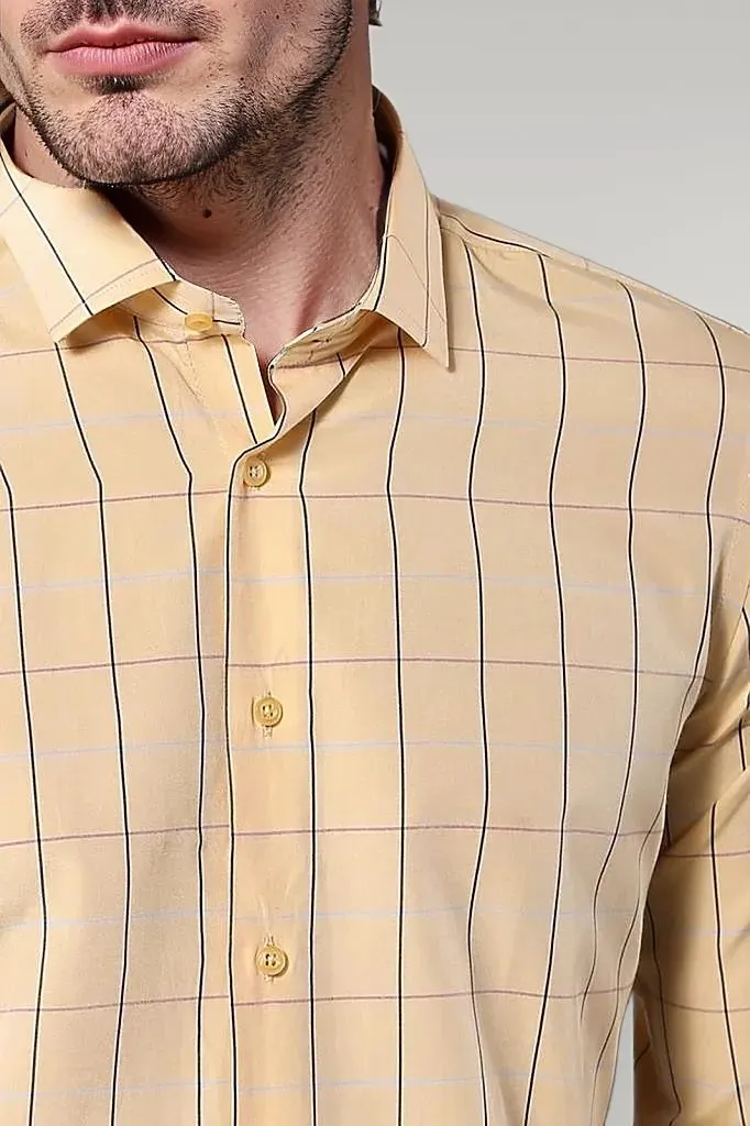 WSS Yellow Plaid Men's Shirt  - Singen