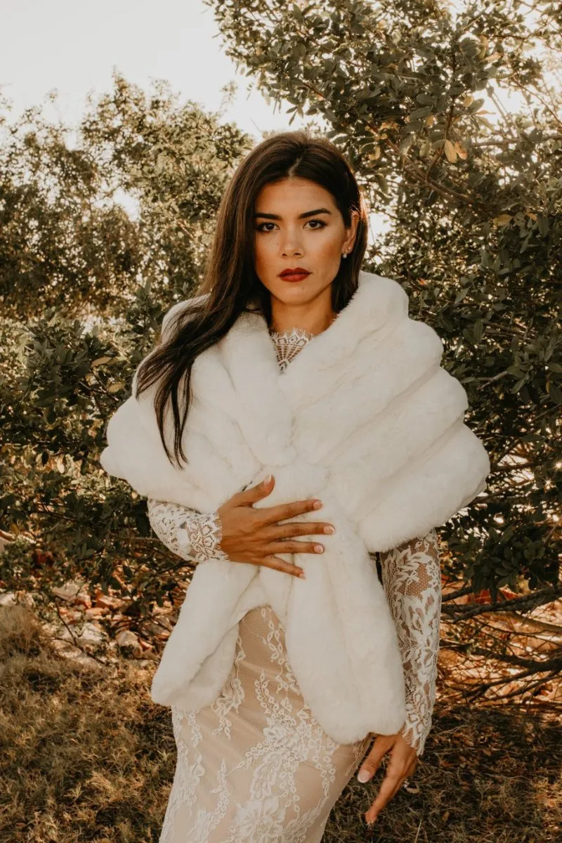 Yvonne Faux Fur Bridal Cape