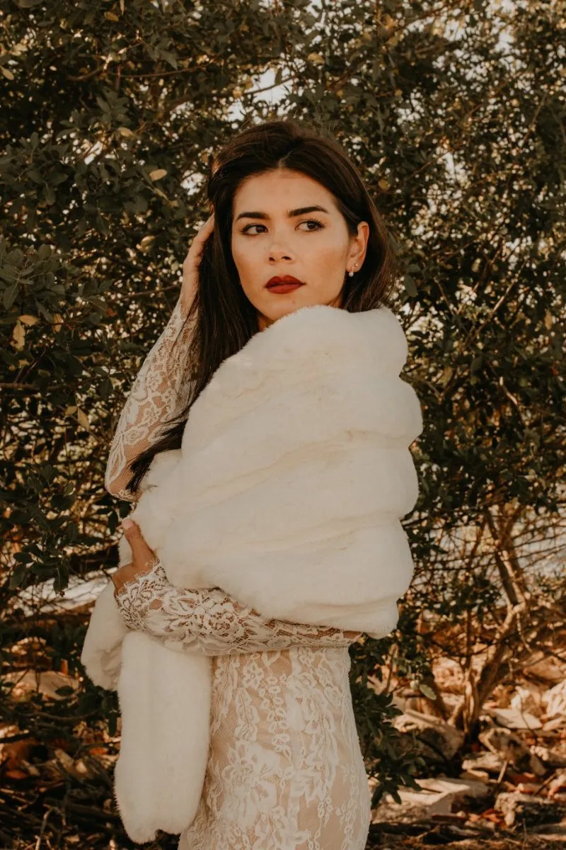 Yvonne Faux Fur Bridal Cape