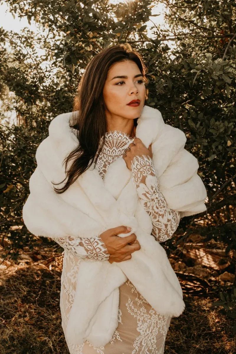 Yvonne Faux Fur Bridal Cape