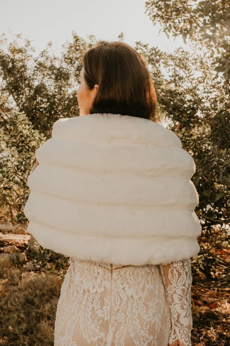 Yvonne Faux Fur Bridal Cape
